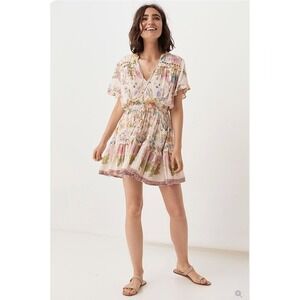 spell sunday linen mini dress SPELL Sunday Linen Mini Dress In White